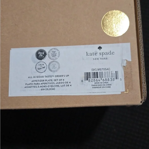 All In Good Taste Order’s Up Kate Spade Appetizer Plate Set - Picture 3 of 3